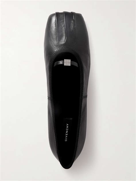 GIVENCHY Embellished pleated leather ballet flats 